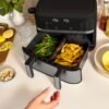 bella PRO - 4-qt. TriZone Touchscreen Air Fryer with Dual Flex Basket - Stainless Steel