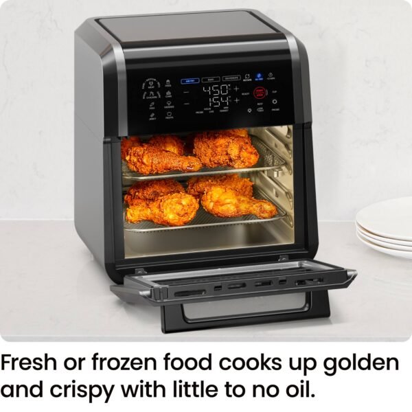 Chefman - ExacTemp 12 Quart 5-in-1 Air Fryer with Integrated Smart Thermometer, 28 Presets - Black