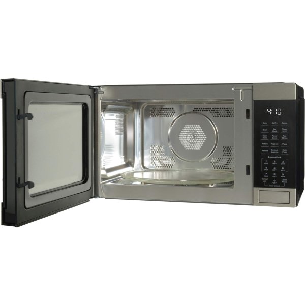 GE - 1.0 Cu. Ft. Convection Countertop Microwave with Air Fry - Stainless Steel