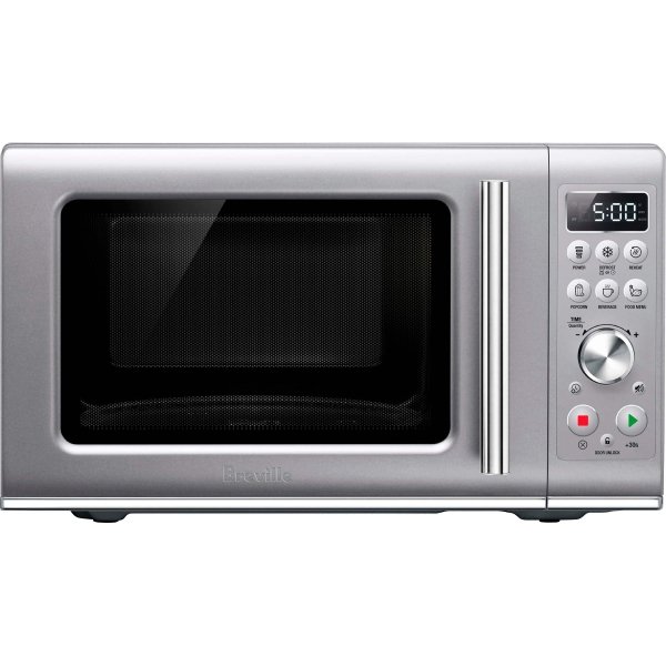 Breville - the Compact Wave Soft Close 0.9 Cu. Ft. Microwave - Silver