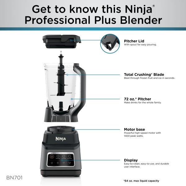 6395885cv22d.jpg Ninja - Professional Plus Blender with Auto-iQ - Gray