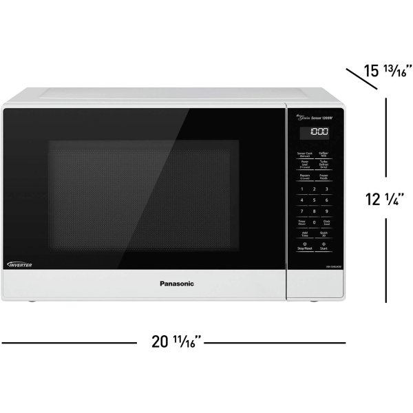 Panasonic - 1.2 Cu. Ft. 1200 Watt SN65KW Microwave with Inverter and Genius Sensor - White