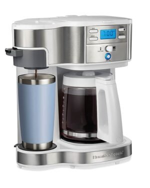 Hamilton Beach - 2-Way Programmable 12 Cup and Single-Serve Coffee Maker - WHITE