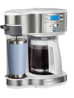 Hamilton Beach - 2-Way Programmable 12 Cup and Single-Serve Coffee Maker - WHITE