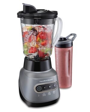 Hamilton Beach - Wave Crusher Blender with 40 oz. Glass Blender Jar and 20 Oz. Travel Jar - BLACK