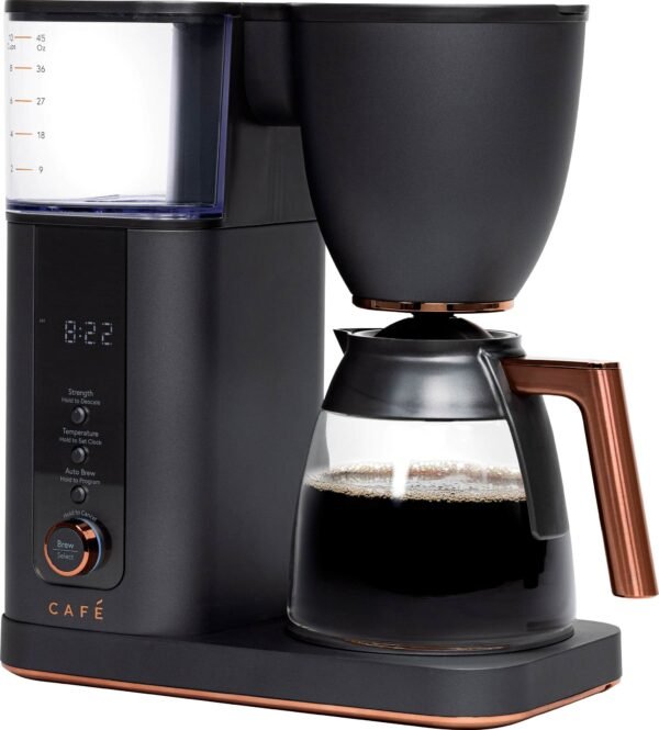 Café - Smart Drip 10-Cup Glass Carafe Coffee Maker with Wi-Fi - Matte Black