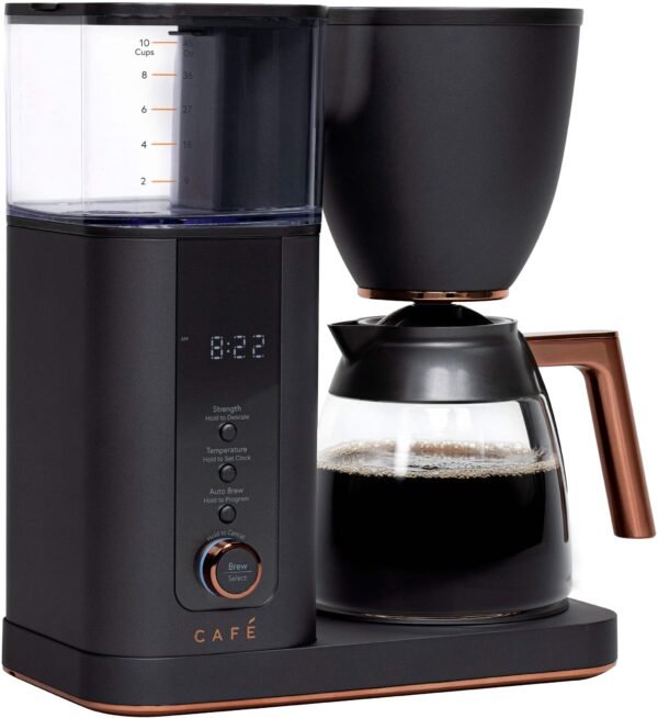 Café - Smart Drip 10-Cup Glass Carafe Coffee Maker with Wi-Fi - Matte Black
