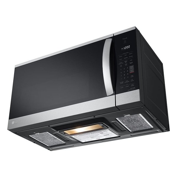 LG - 1.8 Cu. Ft. Over-the-Range Smart Microwave with Sensor Cooking and EasyClean - PrintProof Stainless Steel - Open Box - Fair