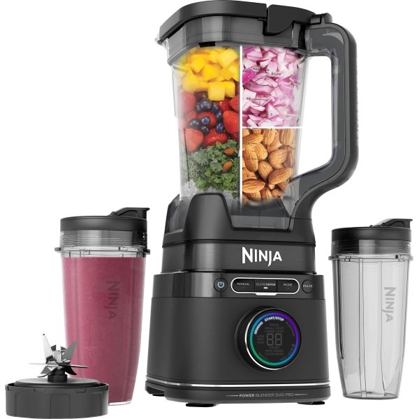Ninja - Detect Power Blender Pro + Personal Single-Serve, BlendSense Technology, 1800PW, 72 oz. Pitcher, To-Go Cups - Black