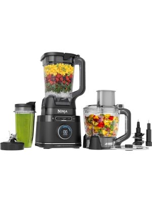 Ninja - Detect Kitchen System Power Blender + Food Processor Pro with 24-oz. To-Go Cup and BlendSense Technology - Black