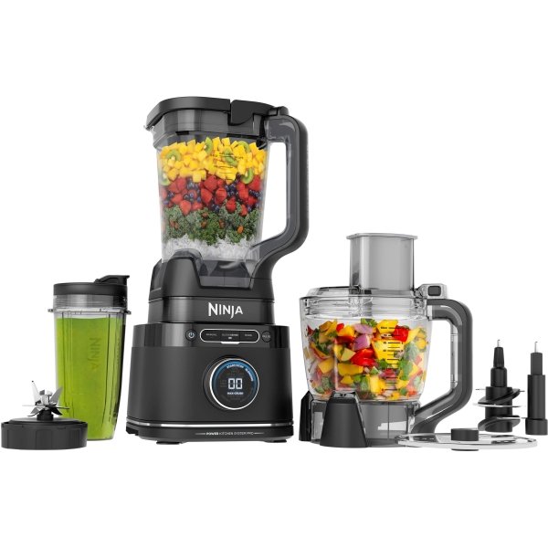 Ninja - Detect Kitchen System Power Blender + Food Processor Pro with 24-oz. To-Go Cup and BlendSense Technology - Black