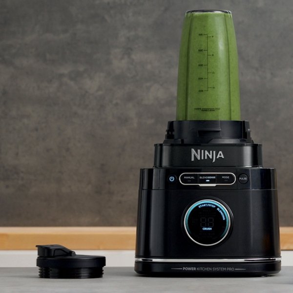 Ninja - Detect Kitchen System Power Blender + Food Processor Pro with 24-oz. To-Go Cup and BlendSense Technology - Black