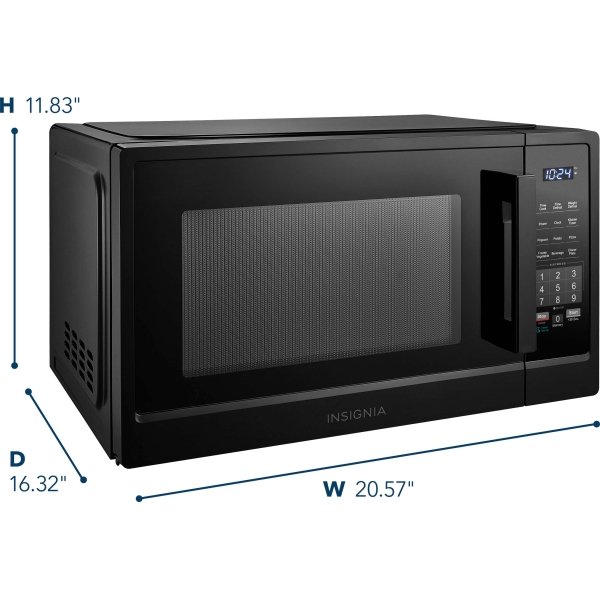 Insignia™ - 1.1 Cu. Ft. Countertop Microwave - Black