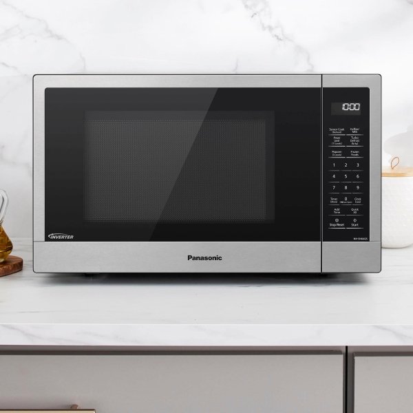 Panasonic - 1.2 Cu. Ft. 1200-Watt Countertop Microwave Oven with Inverter Technology - Stainless steel