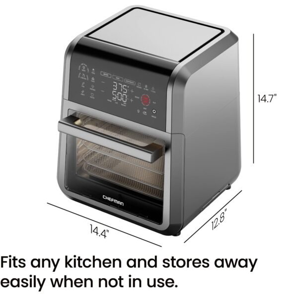 Chefman - ExacTemp 12 Quart 5-in-1 Air Fryer with Integrated Smart Thermometer, 28 Presets - Black