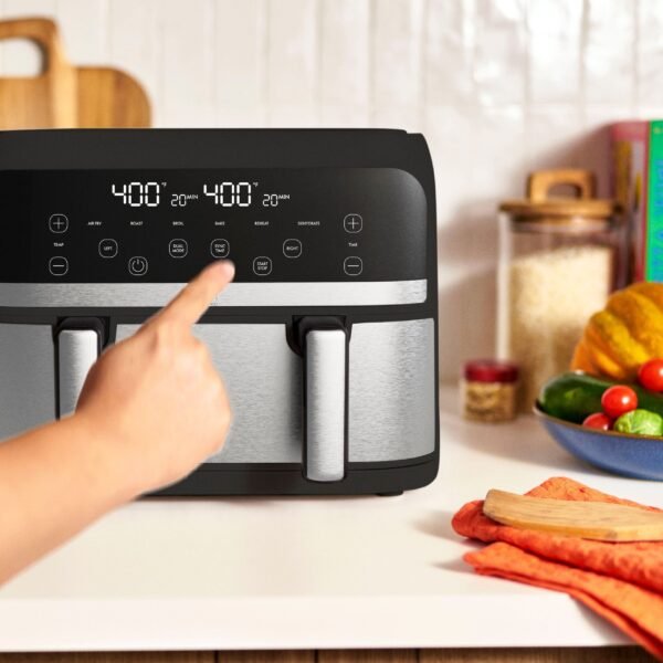 bella PRO - 4-qt. TriZone Touchscreen Air Fryer with Dual Flex Basket - Stainless Steel