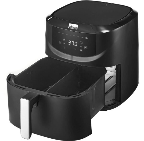 bella PRO - 8-qt. Touchscreen Air Fryer with Divided Basket - Matte Black