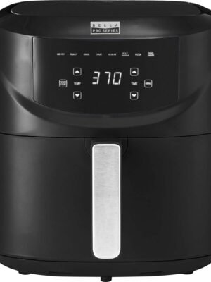 bella PRO - 8-qt. Touchscreen Air Fryer with Divided Basket - Matte Black