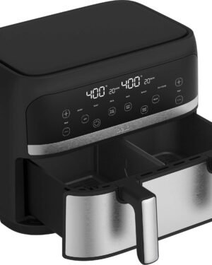 bella PRO - 4-qt. TriZone Touchscreen Air Fryer with Dual Flex Basket - Stainless Steel