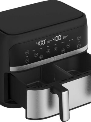 bella PRO - 4-qt. TriZone Touchscreen Air Fryer with Dual Flex Basket - Stainless Steel