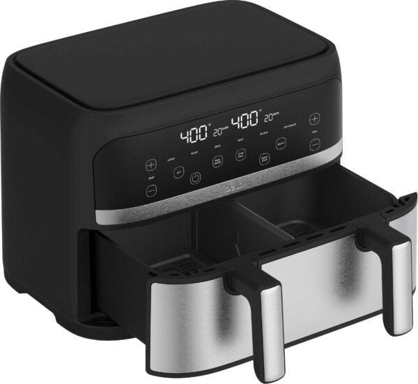 bella PRO - 4-qt. TriZone Touchscreen Air Fryer with Dual Flex Basket - Stainless Steel
