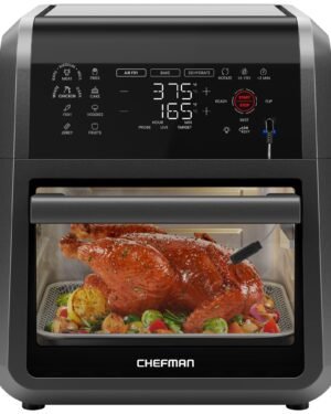 Chefman - ExacTemp 12 Quart 5-in-1 Air Fryer with Integrated Smart Thermometer, 28 Presets - Black