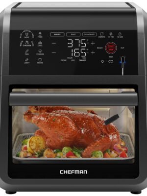 Chefman - ExacTemp 12 Quart 5-in-1 Air Fryer with Integrated Smart Thermometer, 28 Presets - Black