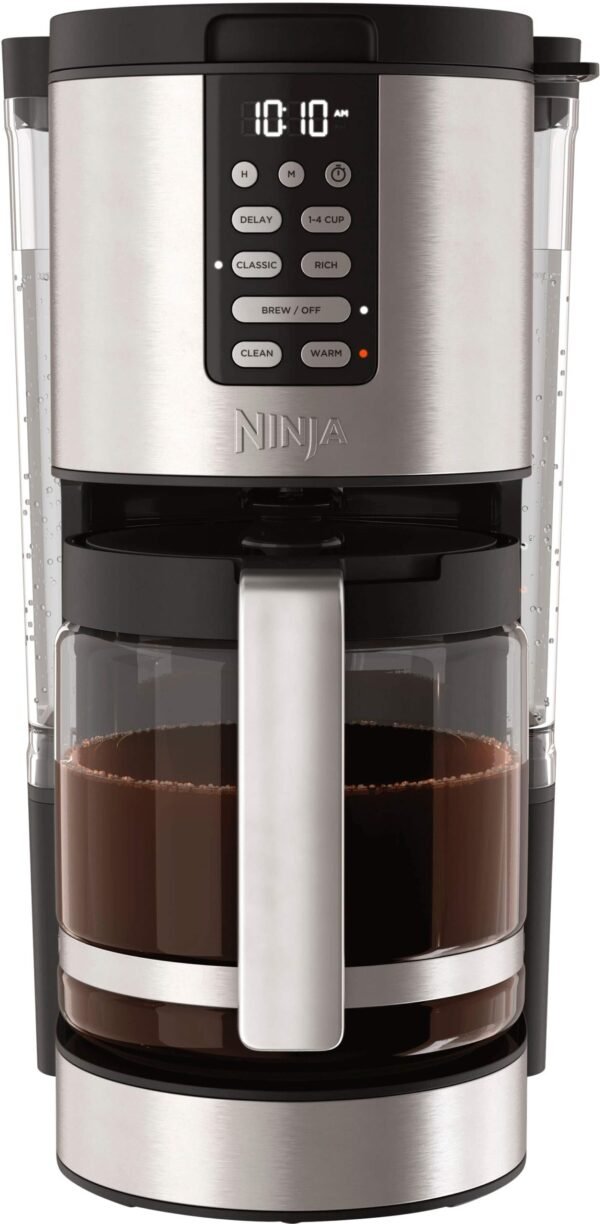 Ninja - Programmable XL 14-Cup Coffee Maker PRO, Glass Carafe, Freshness Timer, with Permanent Filter - Black/Stainless Steel
