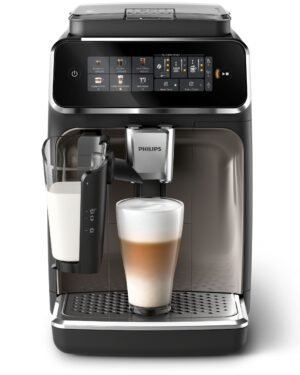 Philips - 3300 Fully Automatic Espresso and Coffee Machine with LatteGo Milk Frother, Black and Chrome - Black/Silver