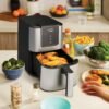 bella PRO - 4-qt. Touchscreen Slim Air Fryer - Stainless Steel