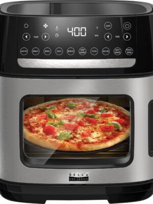 bella PRO - 12.6-qt. Touchscreen Air Fryer Pizza Oven with Rotisserie - Stainless Steel
