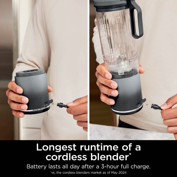 Ninja - Blast Max Portable Blender with 22oz Twist & Go Vessel - Cool Gray
