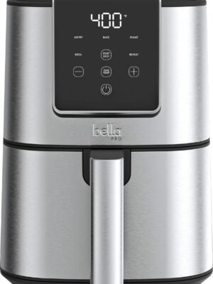 bella PRO - 4-qt. Touchscreen Slim Air Fryer - Stainless Steel